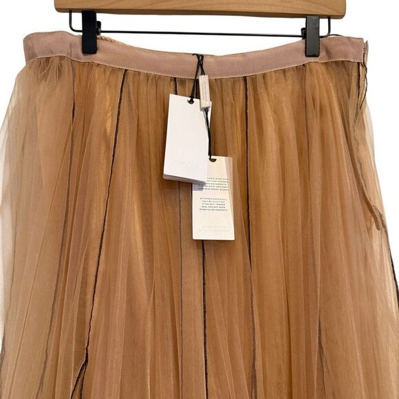 NWT Dorothee Schumacher Sensitive Transparency Tulle Skirt Caramel Size 5 / XL - Picture 4 of 8